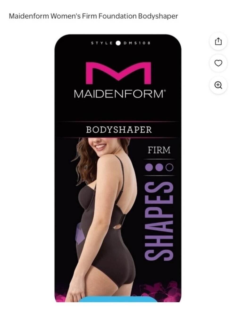 NEW Maidenform Strapless Bodybriefer Bodyshaper Shapewear 36D Black Underwire